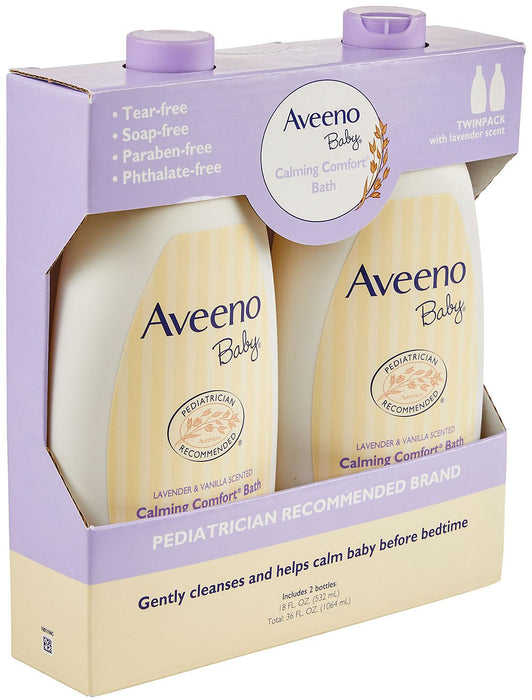 Aveeno Baby Calming Comfort Bath Wash, 2-Pack, 2 x 18 oz