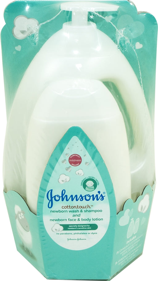 Johnson's Cottontouch Newborn Wash & Shampoo and Face & Body Lotion, 