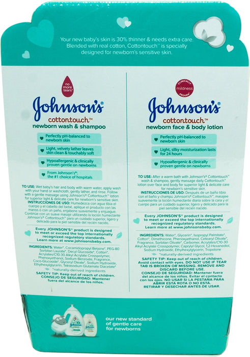 Johnson's Cottontouch Newborn Wash & Shampoo and Face & Body Lotion, 