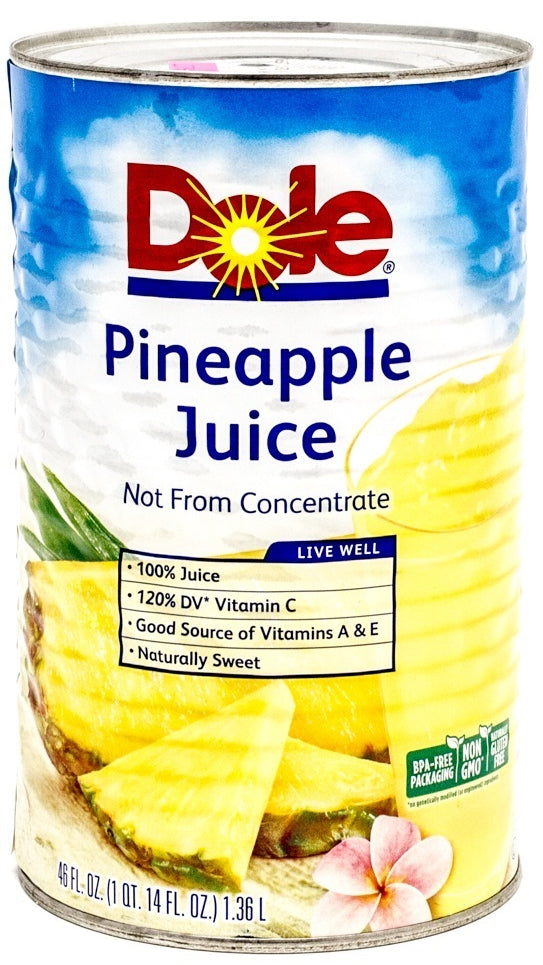Dole Pineapple Juice, 100% Juice, 46 oz