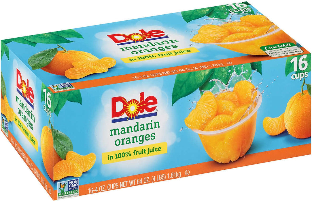 Dole Mandarin Oranges Cups, 16 x 118 gr (16 x oz) —