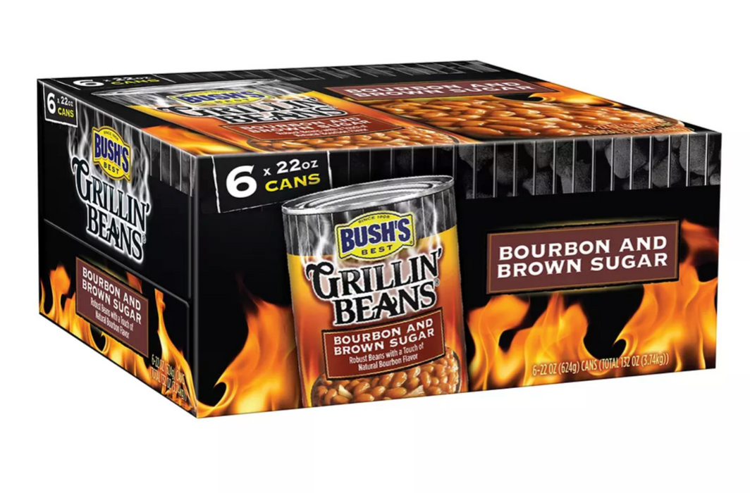 Bush's Best Grillin' Bourbon & Brown Sugar Beans, 6-Pack , 6 x 22 oz