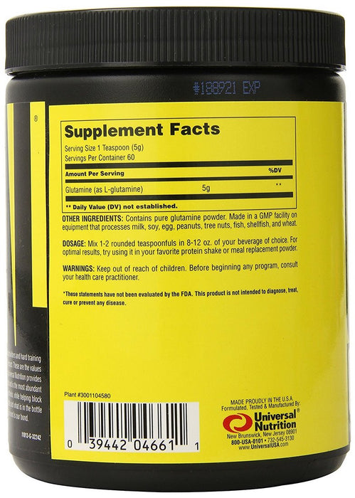 Universal Glutamine Recovery Supplement Powder, 300 gr