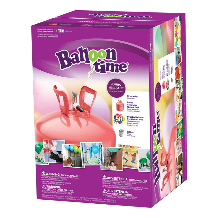 Balloon Time Jumbo Helium Tank Kit, W/50