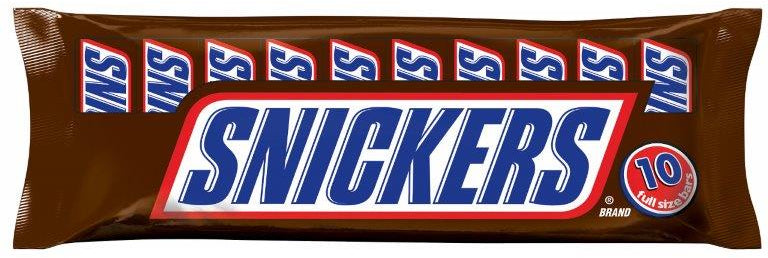Snickers Chocolate Full Size Bars, 10 ct