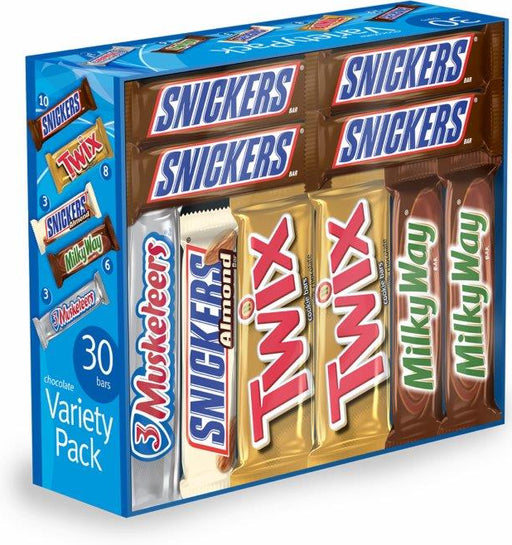 Chocolate Bars Variety Pack, 30 ct