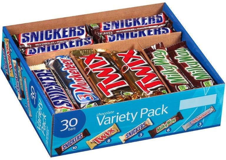 Chocolate Bars Variety Pack, 30 ct