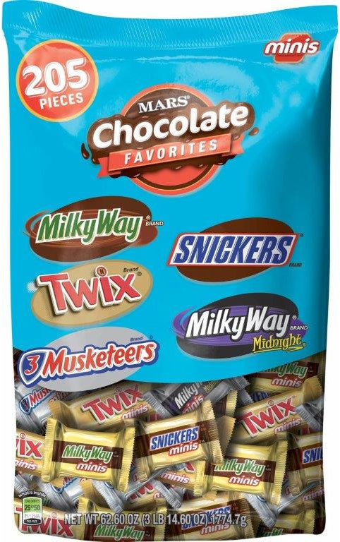 Mars Miniature Chocolate Favorites, 205 Pieces, 62.6 oz, 62.6 oz