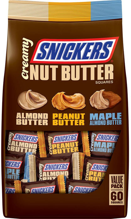 Snickers Creamy Nut Butter Squares, 60 ct