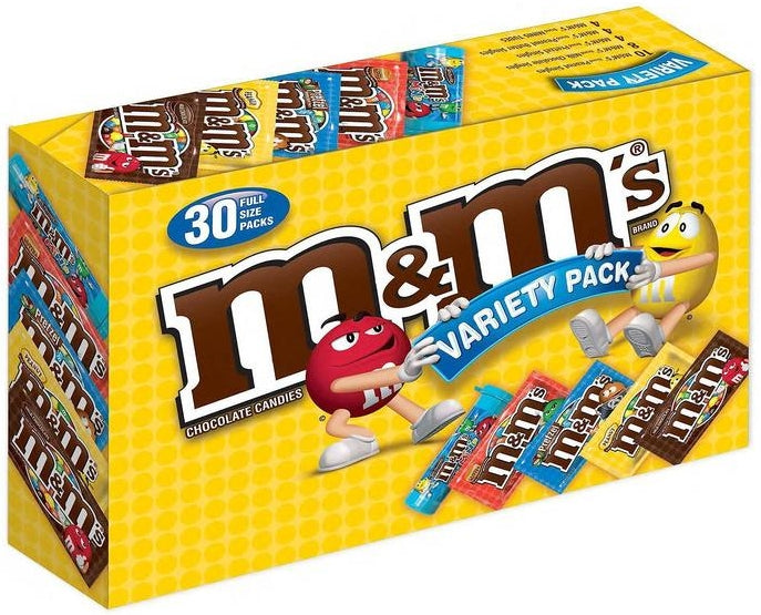 M & M's Chocolate Candies, Value Pack, 30 ct