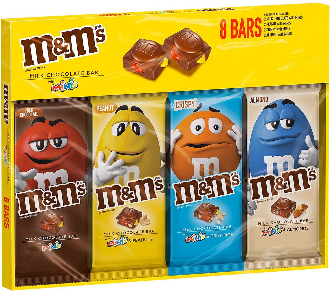 M&M's Milk Chocolate Bars With Minis, Variety Pack, 8 ct