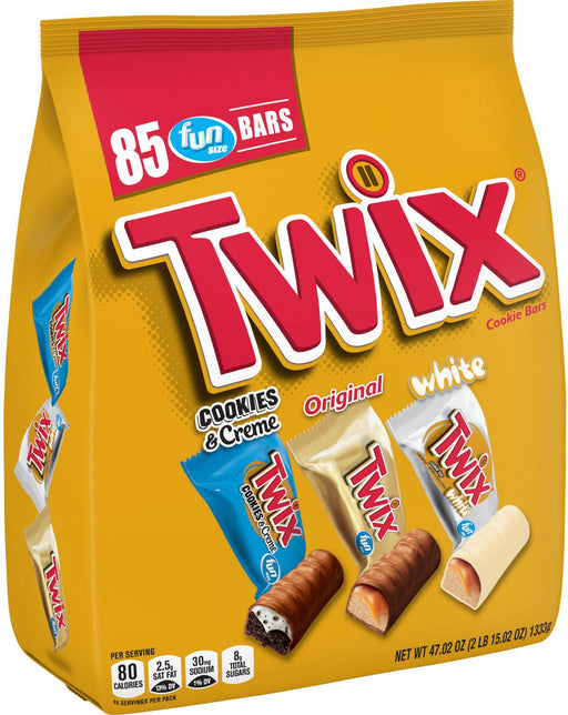 Twix Fun Size, Variety Bag, Cookies & Creme, Original and White Chocolate, 47.02 oz