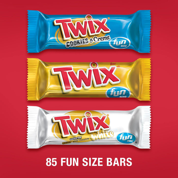 Twix Fun Size, Variety Bag, Cookies & Creme, Original and White Chocolate, 47.02 oz