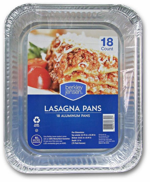 Berkley Jensen Lasagna Pans, 18 ct