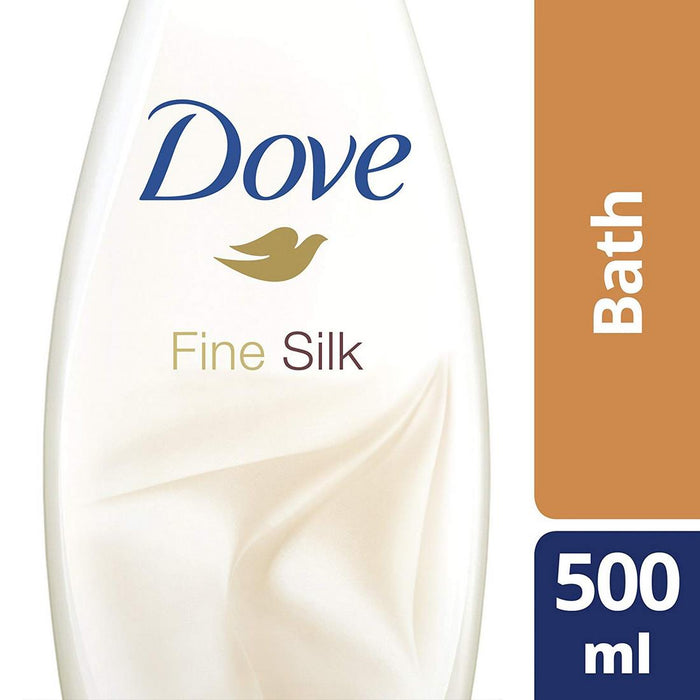 Dove Fine Silk Caring Bath Wash, with 1/4 Moisturizing Cream, 500 ml