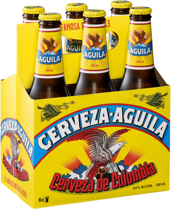 Cerveza-Aguila, Colombian Beer Bottles, 24 x 225 ml
