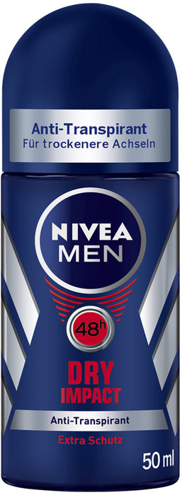 Nivea Men Dry Impact Plus Roll-On Deodorant, 50 ml