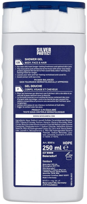 Nivea For Men Silver Protect Shower Gel, 250 ml