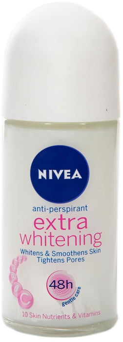 Nivea Extra Whitening Anti Perspirant Deodorant Roll-On, 50 ct