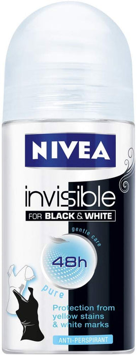 Nivea Women Invisible For Black & White Roll-On Deodorant , 50 ml