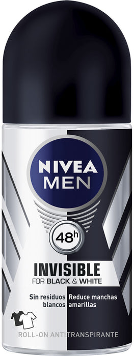 Nivea Men Invisible For Black & White Deodorant Roll-On, 50 ml
