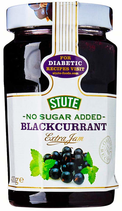 Stute Blackcurrant Seedless Extra Jam No Sugar Added, 430 g