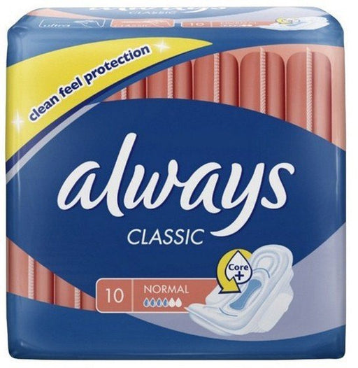 Always Classic Normal Pads, Clean Feel Protection, 10 ct