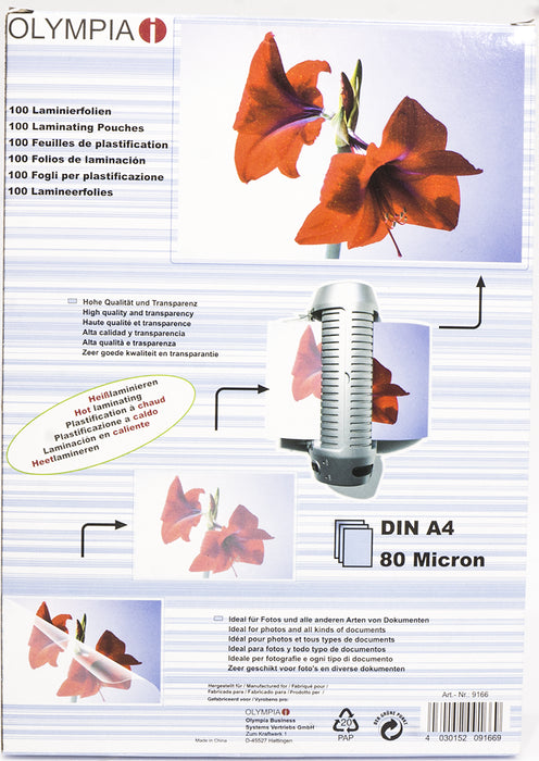 Olympia Laminating Pouches, A4 Format, 100 ct