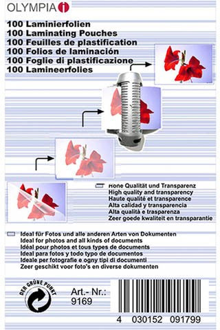 Olympia Laminating Pouches, Business Card, 100 ct