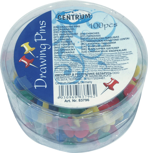 Centrum Drawing Pins, 100 ct