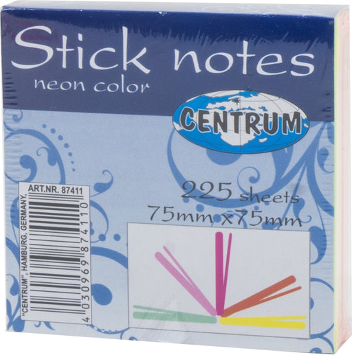 Centrum 225 Sheets Stick Notes, Assorted, 75 x 75 mm