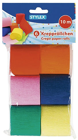 Stylex Assorted Crepe Paper Rolls, 6 ct