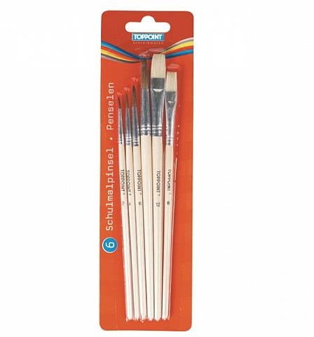 Toppoint Paintbrush Set, 6 pcs