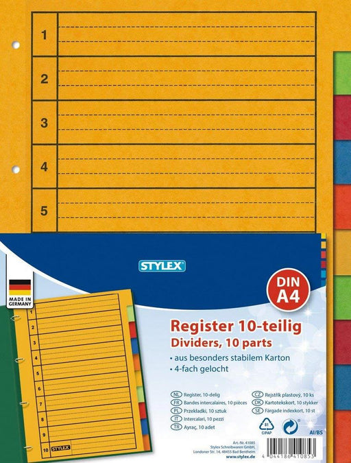 Stylex A4 Dividers, 10 parts