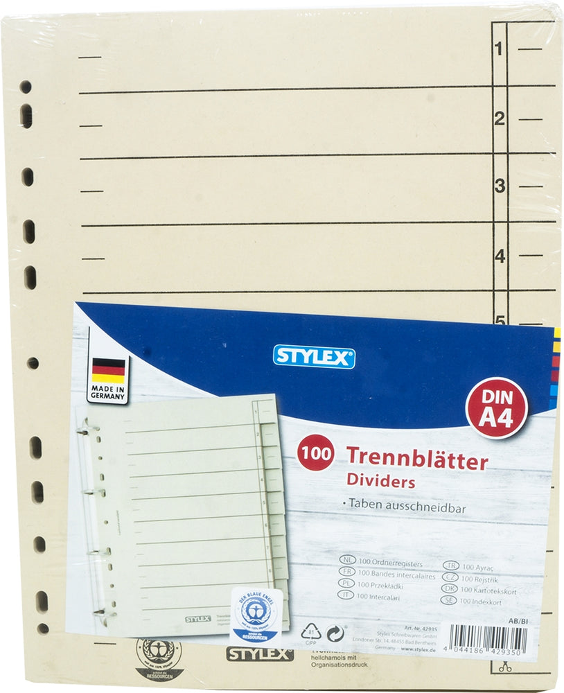 Stylex A4 Seperator Sheets, 100 sheets