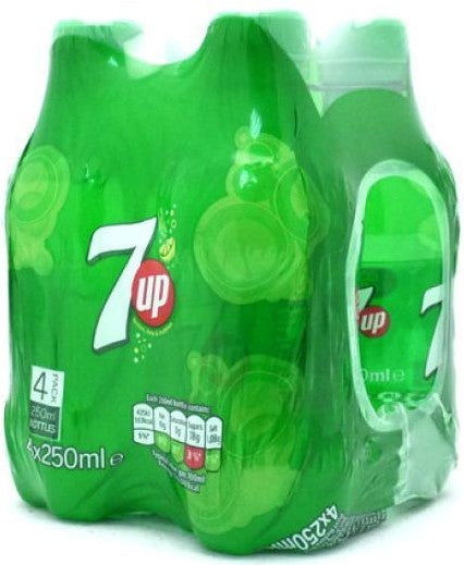 7 Up 4-Pack Bottles, 4 x 250 ml