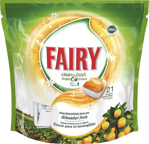 Fairy Clean & Fresh Dishwasher Tabs, Citrus Grove, 21 ct