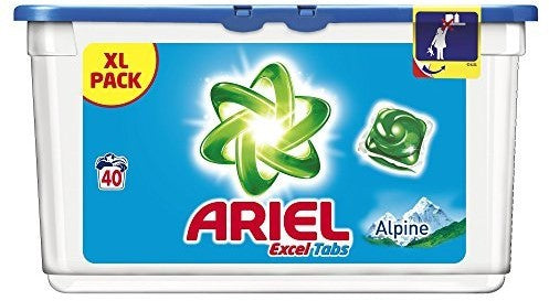 Ariel Excel Tabs Dishwasher Detergent, Alpine, 40 ct