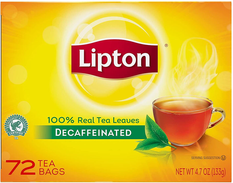 Lipton Decaffeinated Tea Bags, 72 ct