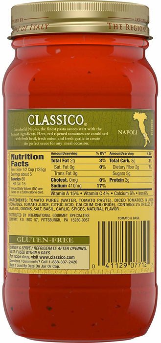 Classico Tomato & Basil Pasta Sauce, 24 oz