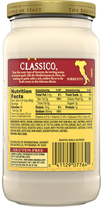 Classico Roasted Garlic Alfredo Pasta Sauce, 15 oz