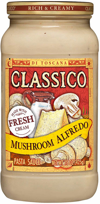 Classico Mushroom Alfredo Pasta Sauce, 15 oz