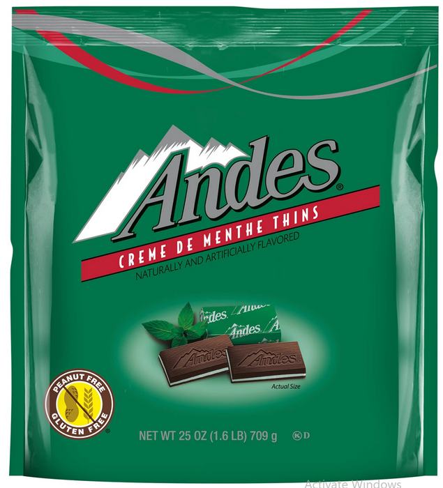 Andres Crème De Menthe Thins Chocolate, 25 oz