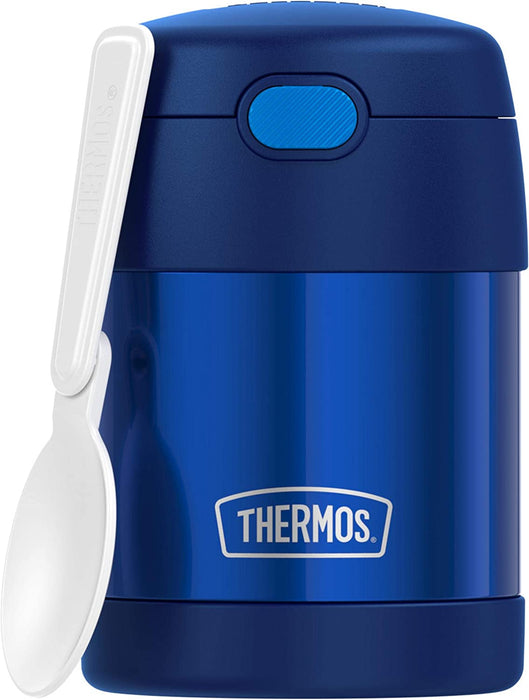 Thermos FunTainer Stainless Steel Vacuum Insulated Kids Food Jar, Blue, 10 oz