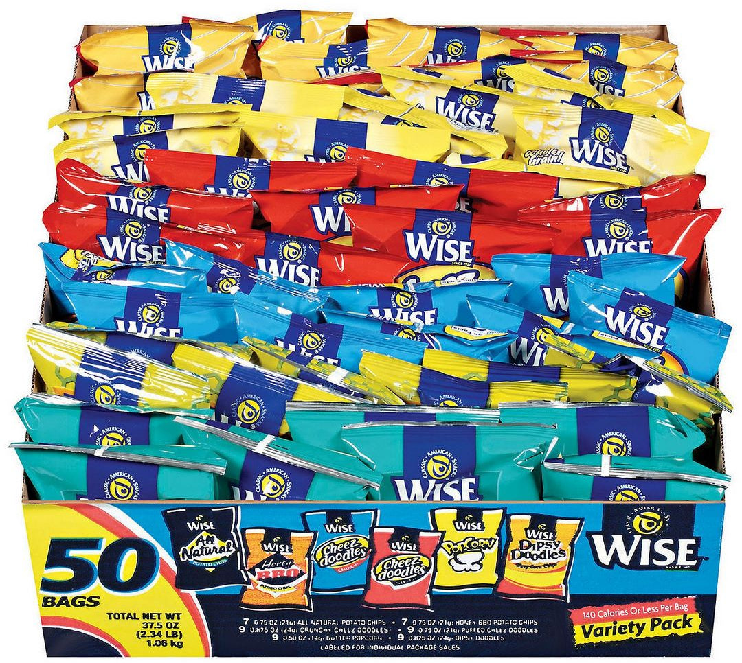 Wise Potato Chips Variety Pack, 50 ct