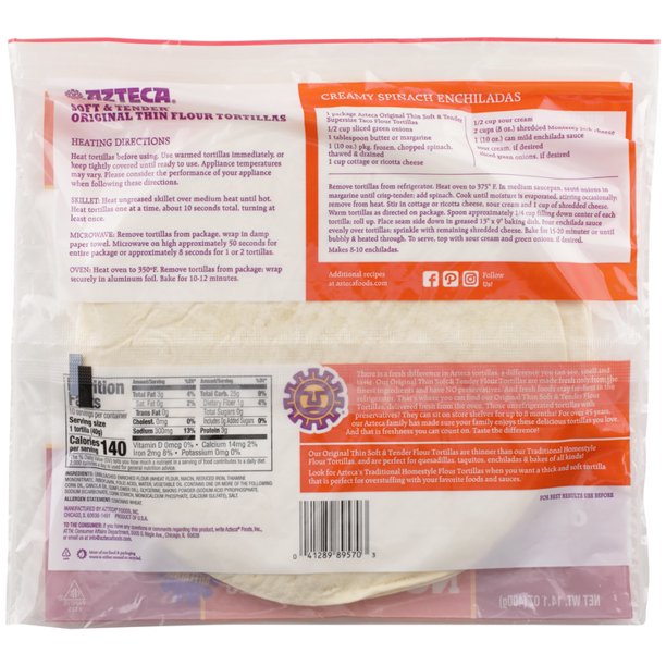 Azteca Original Flour Supersize Tortillas, 10-Pack, 14.1 oz