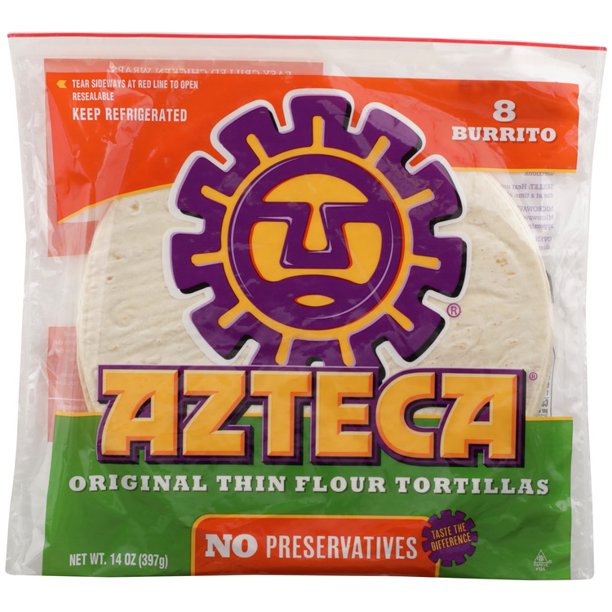 Azteca Flour Burrito Size Tortillas, 8-Pack, 14 oz