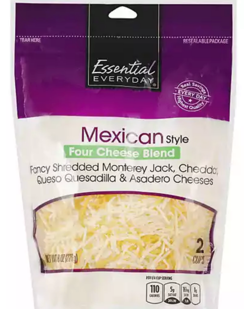 Essential Everyday Mexican Style Four Cheese Blend , 7 oz