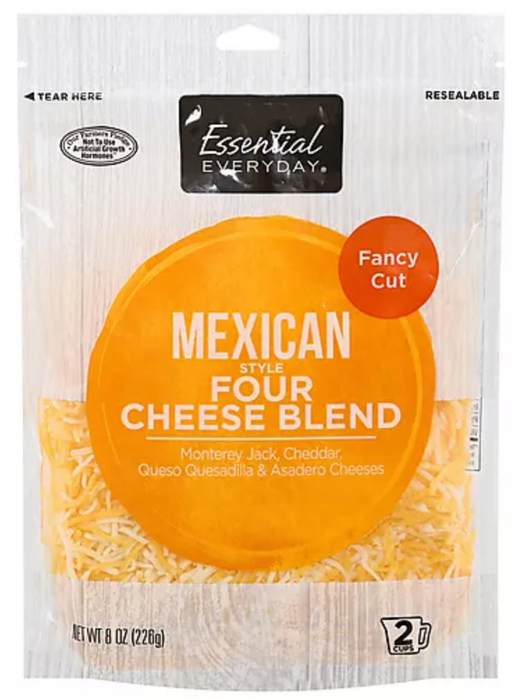 Essential Everyday Mexican Style Four Cheese Blend , 8 oz