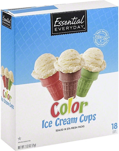 Essential Everyday Color Ice Cream Cups, 18 ct